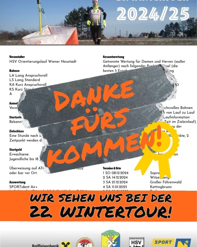 Das war die 21. Wintertour 2024/2025. Danke für euer Kommen!Gesamtwertung, Ergebnisse & Livelox unter wintertour.hsvwrn-ol.at . Wir sehen uns bei der 22. Wintertour! #hsvolwn #raiffeisen #orienteering #wintertour